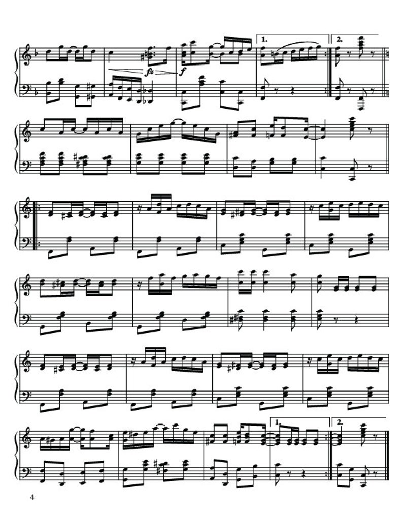 The Entertainer Sheet Music Full Piano Arrangement by Scott Joplin Digital Download image 3