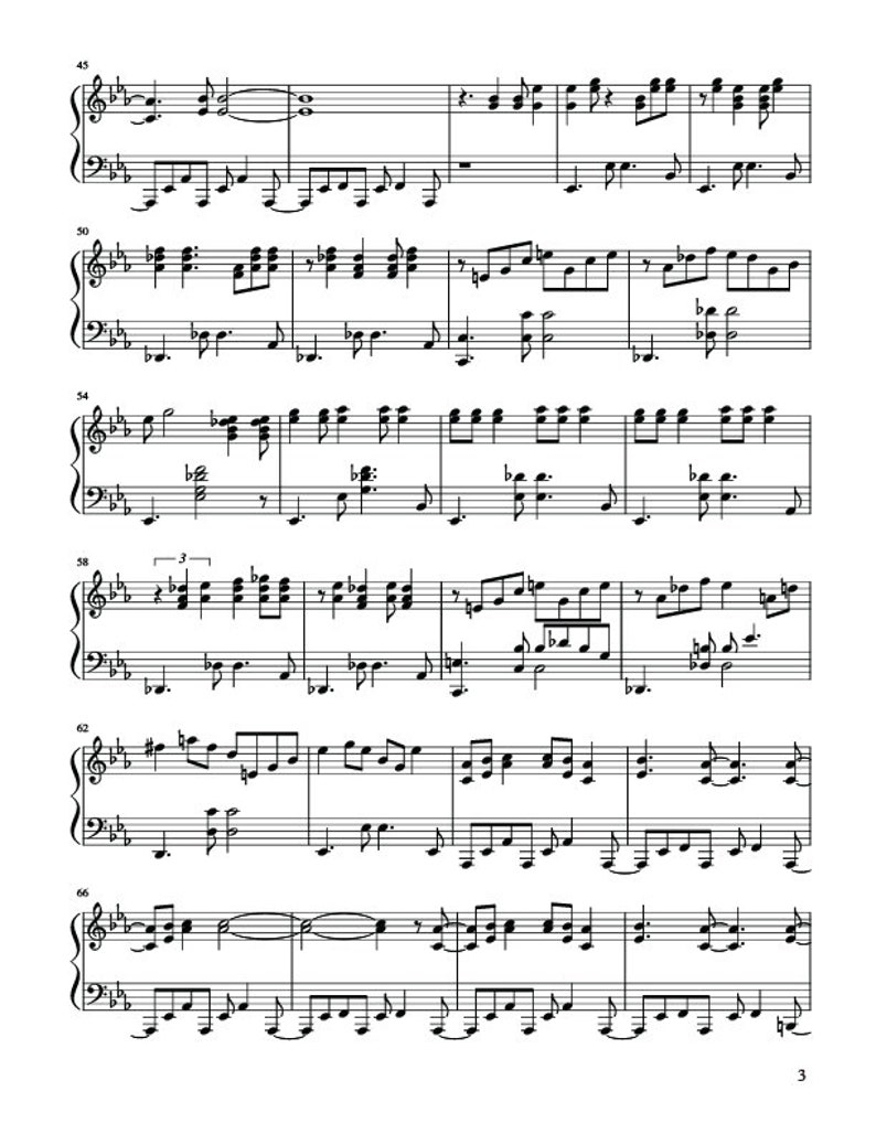 Linus and Lucy Peanuts Theme Piano Sheet Music Full Piano Arrangement Digital Download image 2