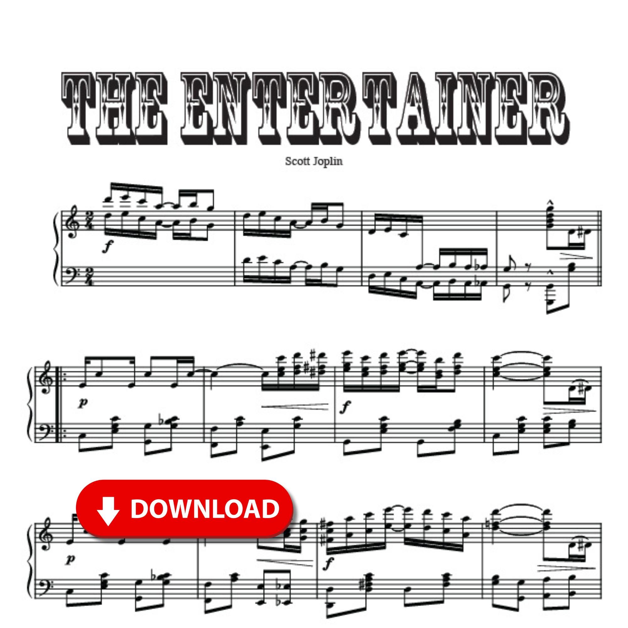 The Entertainer Sheet Music: Scott Joplin Piano Arrangement (PDF