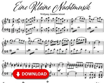 Eine Kleine Nachtmusik Piano Solo Sheet Music – Mozart – Intermediate (PDF Download)