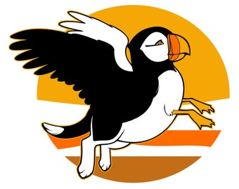 Puffin Gryphon fantasy creature vector Illustration digital download