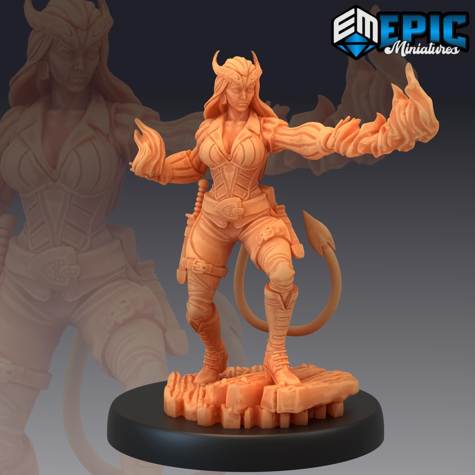 custom tiefling miniature