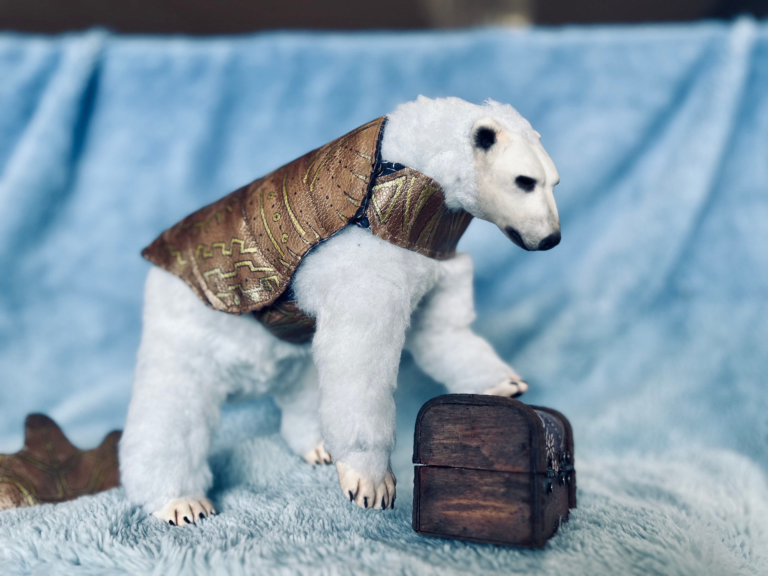 Armored Polar Bear. Iorek Byrnison. Stuffed Toy With an