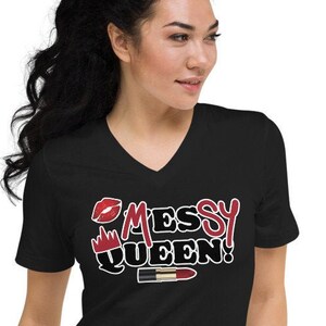 Messy Queen Baseball Tee Shirt Gay Gift Yes Queen Contrast Tee Drag Queen Shirt Funny Gay Shirt Gift for Gay Men LGBTQ
