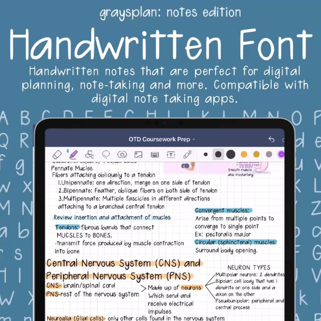 Graysplan Font: Digital Font Notes Edition - Etsy