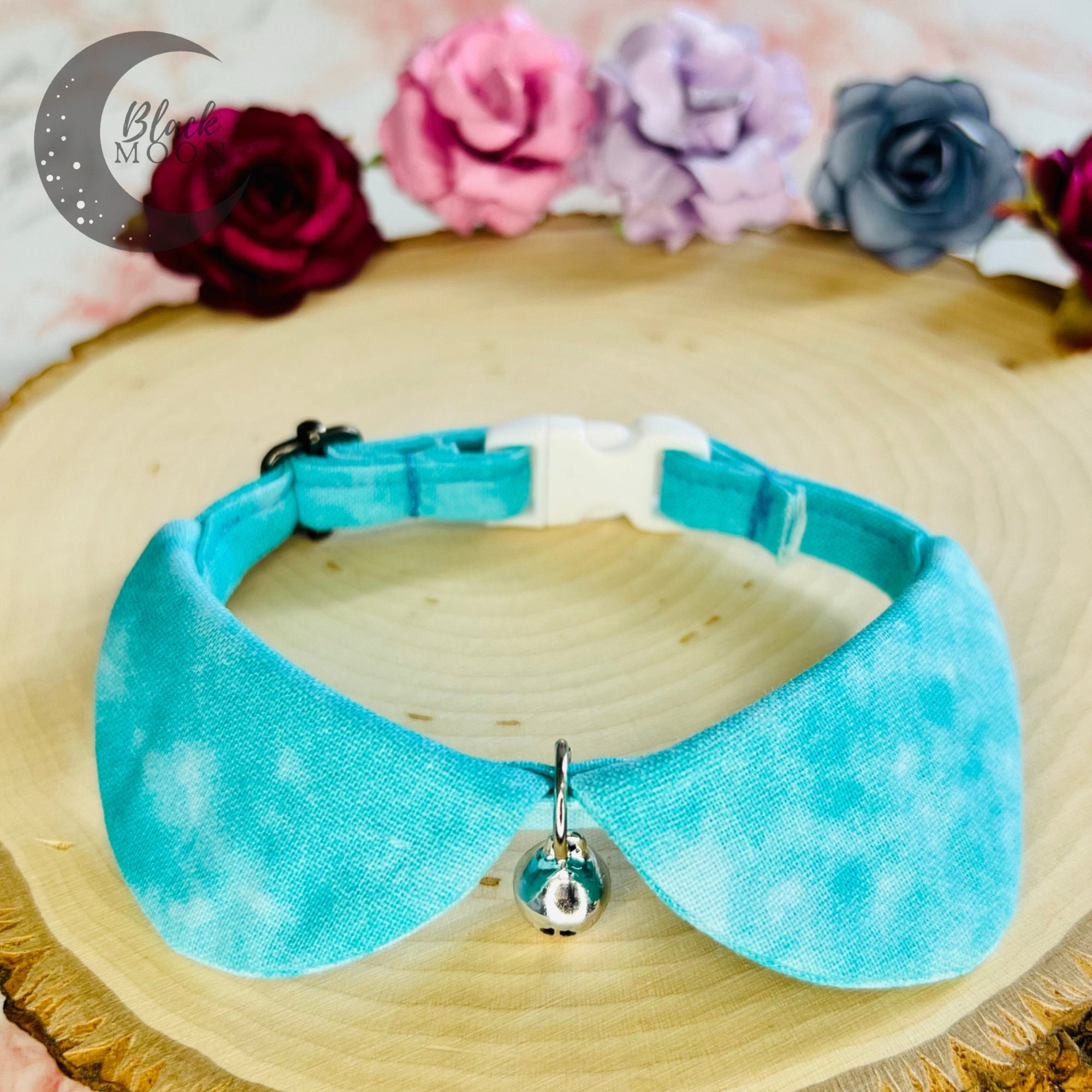 Cat Necklace | Cute Pet Gift Mini Dog Collar Peter Pan Breakaway Turquoise Tie Dye Vibrant