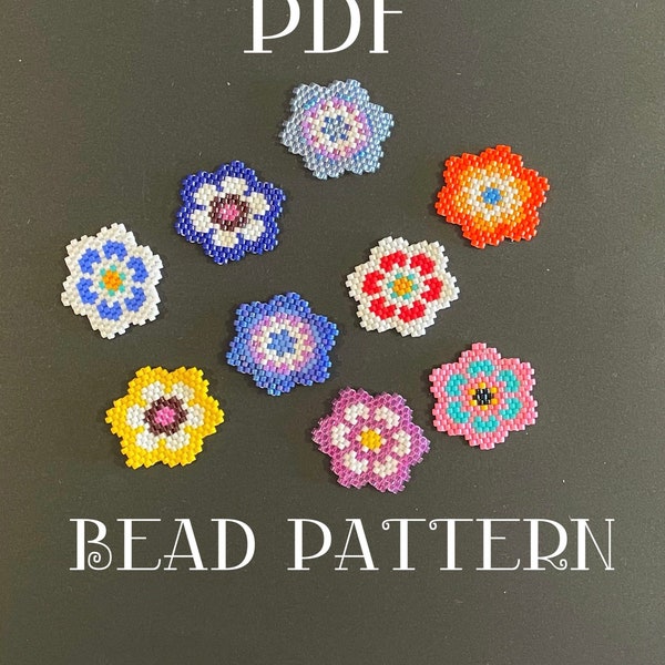 Patrón PDF de flores para miyuki delica