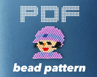 Japanese girl Shino PDF bead pattern. For bead stitching of Miyuki Delica beads.