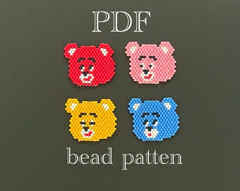 Colorful Bear PDF pattern for miyuki delica