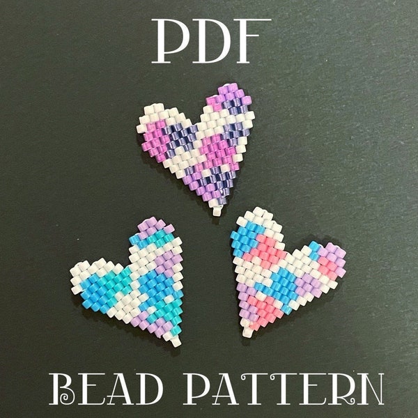 Paint heart PDF pattern for miyuki delica