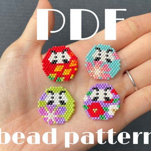Japanese daruma doll PDF pattern for miyuki delica