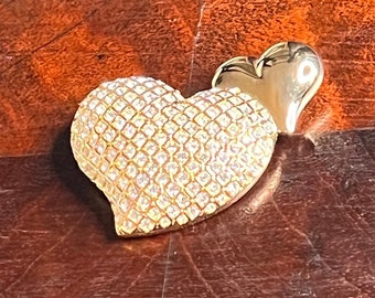 Swarvoski Double Heart Pin | Crystal and Gold Heart Brooch | Celebrating Love | Gifts for Her | Swarvoski Swan | Free Shipping