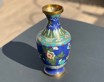 Chinese Fine Wire Cloisonné Enamel Vase | 11” Tall