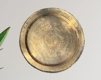 Bohemian Brass Wall Hanging 24" D - Handmade in Hong Kong - Late 20th Century Art