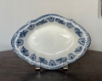 Antique W. H. Grindley Blue Transferware ‘Brussels’ 9”  Platter - 1890s - Excellent Condition