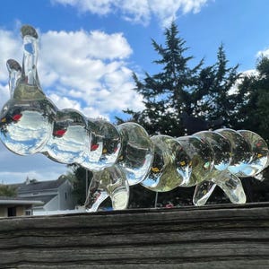Clear Glass Caterpillar | 7” Long Crystal Caterpillar Paperweight/Decoration | Handblown Glass Art
