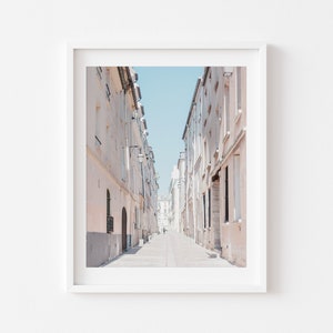 Travel Print Digital, Europe Wall Art, Paris Photography, Pink Alley, Living Room Gallery Wall, France Modern Poster, Instant Download