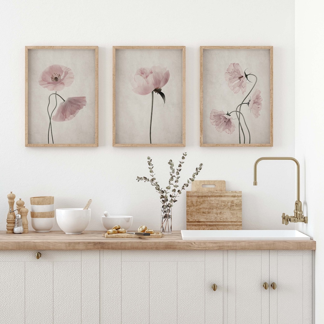 Floral Wall Art, Set of 3 Botanical Prints, Wildflowers Print, French ...