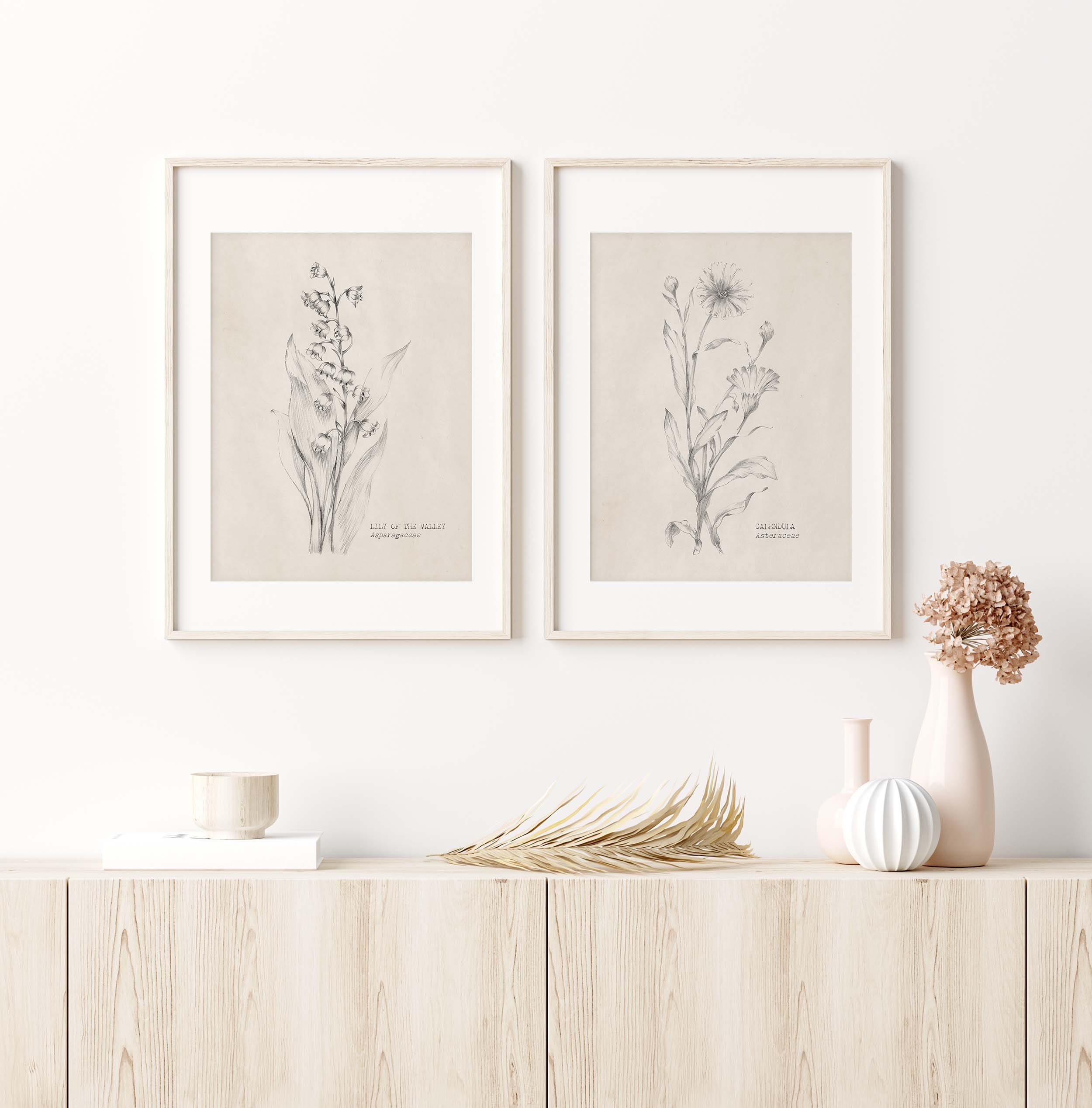 Floral Print Hand-sketched Print of Wildflowers Set of 3 - Etsy
