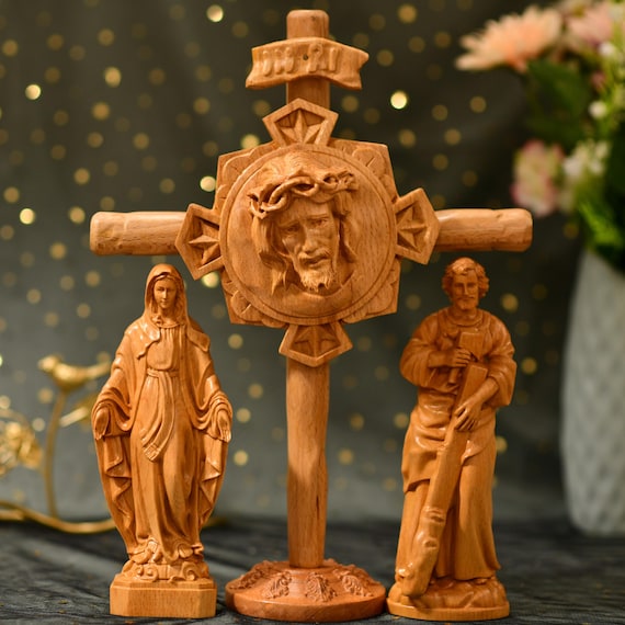 Set of Catholic Altar Table Jesus Christ in His Passion Catholic Crucifix Wall Art Catholic Altar Catholic Gifts Catholic Prayer Home Decor