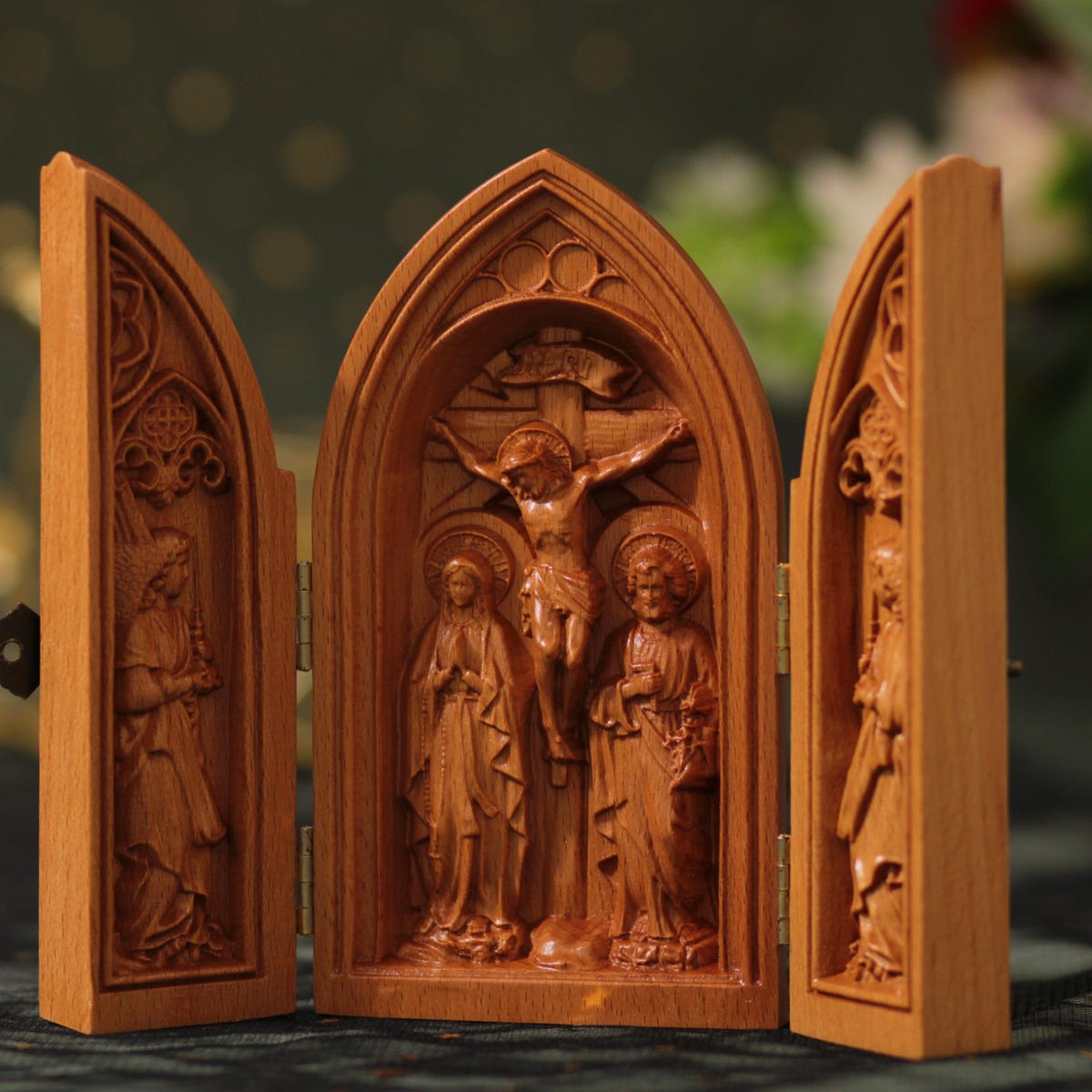Virgin Mary, Jesus Christ, St. Joseph and Angels Prayer Altar Catholic Triptych Religious Gifts Wooden Catholic Triptych Christmas Gifts - Etsy