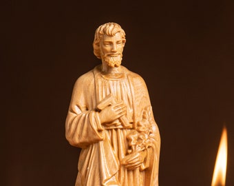 St Joseph the Worker Statue Wood Carving Handmade Home Decor Christian Artwork Christian Decor Catholic Art Catholic Icon Fathers Day Gifts