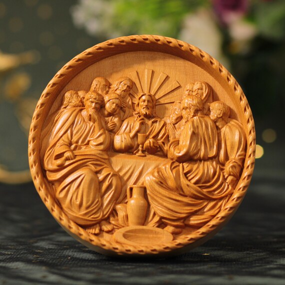 Jesus and The Apostles' Last Supper Wooden Sculpture Catholic Statue Jesus and the Apostles Religious Art Catholic Icons Catholic Gifts