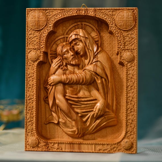 La Pieta Wall Art Virgin Mary Holding Jesus Christ Wall hanging Religious Gifts Religious Home Decor Our Lady of Sorrows Catholic Religious