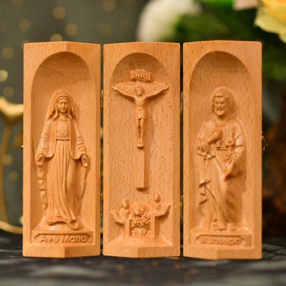 Virgin Mary and Jesus Icon, Crucifixes and Prayer Supplies, Home Altar Catholic Gift,Christian Gift,Christmas Gift,Mothers Day Gift Ideas