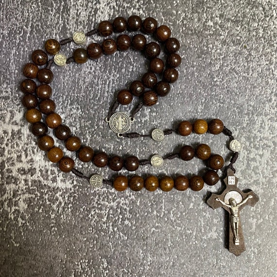 Wooden Traditional Catholic Rosary, Paracord Rosary, Wood Bead rosary, Pardon Crucifix Rosary, Catholic Gifts, Cord Rosary, Rosary for Her