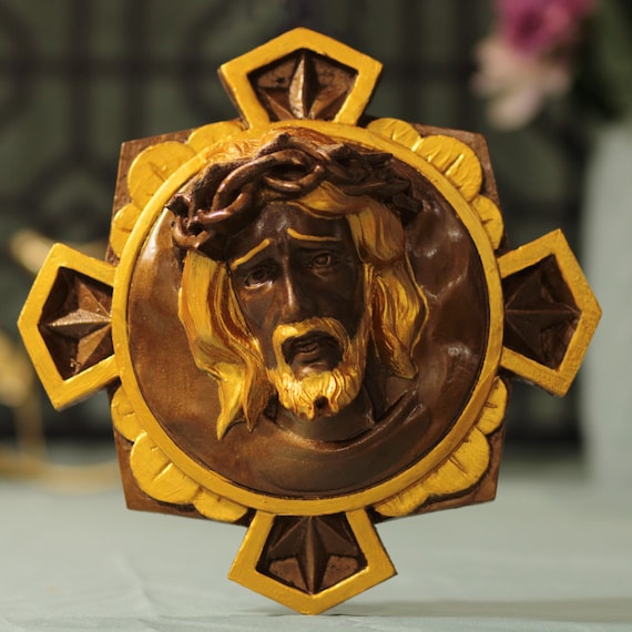 Jesus Statue Vintage Style Catholic Church Christian Home Altar Decor Christmas Gift Wall Art Sacred Art Jesus Christ Bust Church Gifts