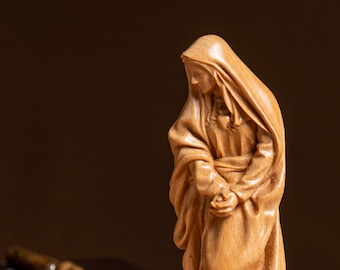 Our Lady of Sorrows Statue La Pieta Catholic Wooden Sculpture Mary and Jesus Religious Gift Christian Home Decor Catholic Art Prayer Space