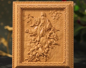 Hemelvaart van Maria kunst aan de muur katholieke Maagd Maria poster religieus huis decor gezegende moeder kunstwerk veronderstelling afdrukken christelijk cadeau