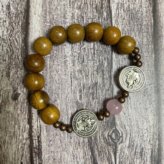 Natural Wood Catholic Bracelet,Christian Bracelet, Catholic Gift, Holy Bracelet, Praying Bracelet, Wood Bracelet, Gift for Her