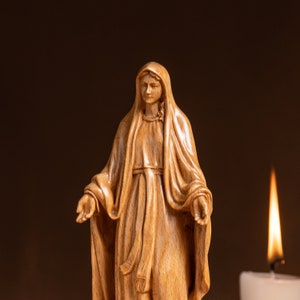 Our Lady of Grace Blessed Virgin Mother Mary Wooden Catholic Shrine Religious Gifts Housewarming Gift Home Decor Christmas Gifts