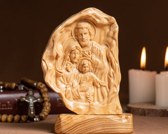 Wood reliefs Holy Family, Religious Catholic Statue, Wooden Religious Gifts,Housewarming Gift,New Home Gift,Home Decor