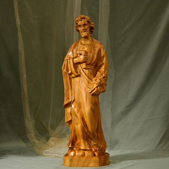 24 Inches Saint Joseph Statue Fathers Day Gifts Wood Carving Handmade Gift Easter Gift Home Decor Birthday Gift Saint Joseph Icon