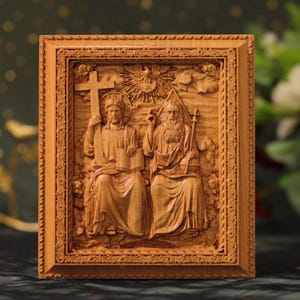 Handmade Holy Trinity Wooden Wall Art: Catholic Home Decor