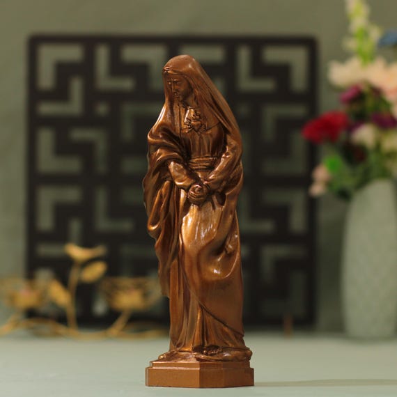 Our Lady of Sorrows Statue Antique Style - La Pieta- Wooden Hand-Carved Catholic Statue Catholic Gifts Supplies Virgin Mary Icon