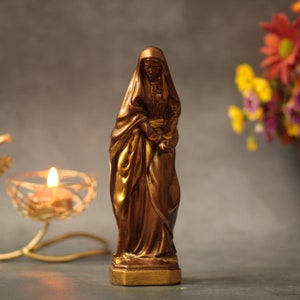 Our Lady of Sorrows Wooden Statue Vintage Style Catholic Statue Virgin Mary Christian Art New Home Gift Christmas Gift Religious Gift