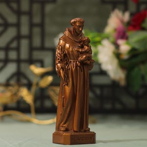 St. Anthony of Padua Wooden Statue Antique Style Religious Gifts Saint Anthony statue Religious Catholic Statue Religious Christian Decor