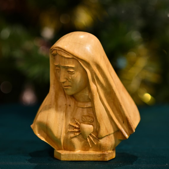 La Pieta Bust Head Sculpture, Mother of Sorrows, Mothers Mary Icons, Religious Catholic Statue, Christian Gifts, Christian Decor