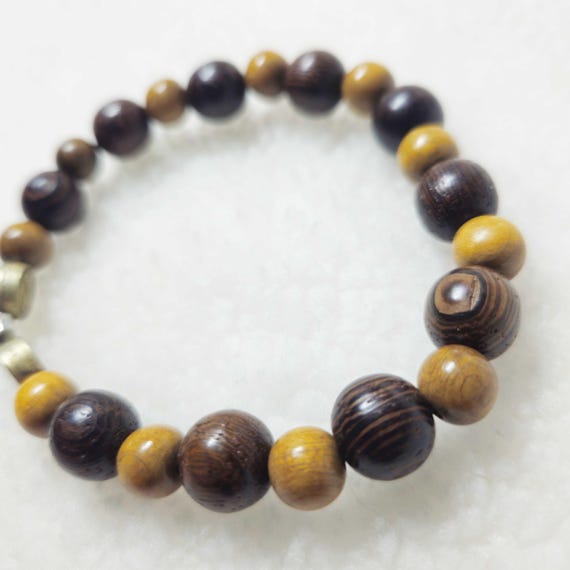 Black Cypress Wood Catholic Bracelet | Handmade Prayer Beads for Kids & Teens, Rosary Bracelet, Faith Gift