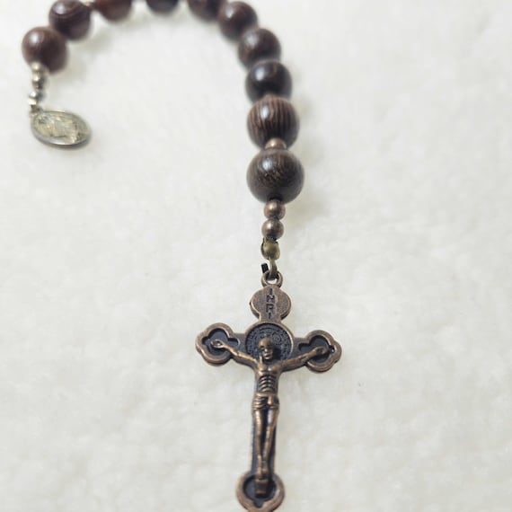 Black Wooden Catholic Pocket Rosary, Wood Bead rosary, Rosary for Her, Catholic Gifts, First Communion Gift, Catholic Rosary