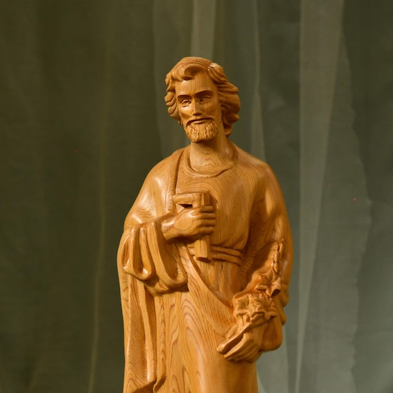 24 Inches Saint Joseph Statue Fathers Day Gifts Wood Carving Handmade Gift Easter Gift Home Decor Birthday Gift Saint Joseph Icon