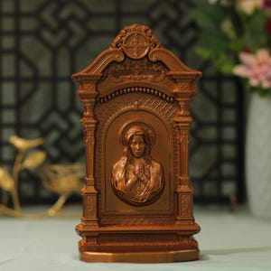 Virgin Mary Praying Wooden Altar Antique Style Catholic Altar Religious Home Decor Catholic Statue Religious Gifts Catholic Art Wood Altar
