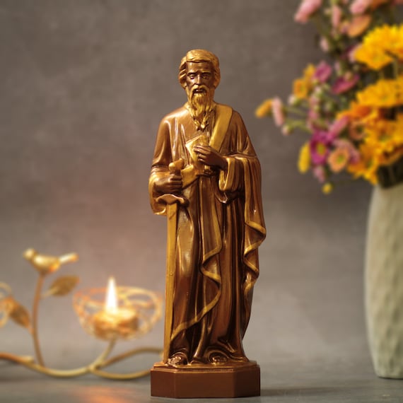 St. Paul the Apostle Wooden Statue Vintage Style Catholic Statue Religious Gifts Christian Art Best Gift Handmade Home Decor Catholic Icons