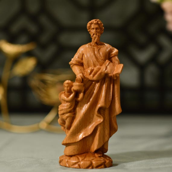 Saint Paul Figurine Wooden Statue, Saint Statue Wood Carving, Religious Catholic Statue, Religious Gifts, Fathers Day, Handmade Home Decor