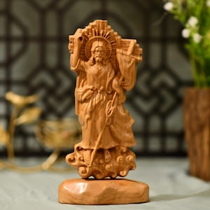 Resurrection of Jesus Desktop Figurine, Jesus Art, Christmas Gift, Wood Sculpture, Handmade Gifts, Handmade Home Decor, Easter Gifts