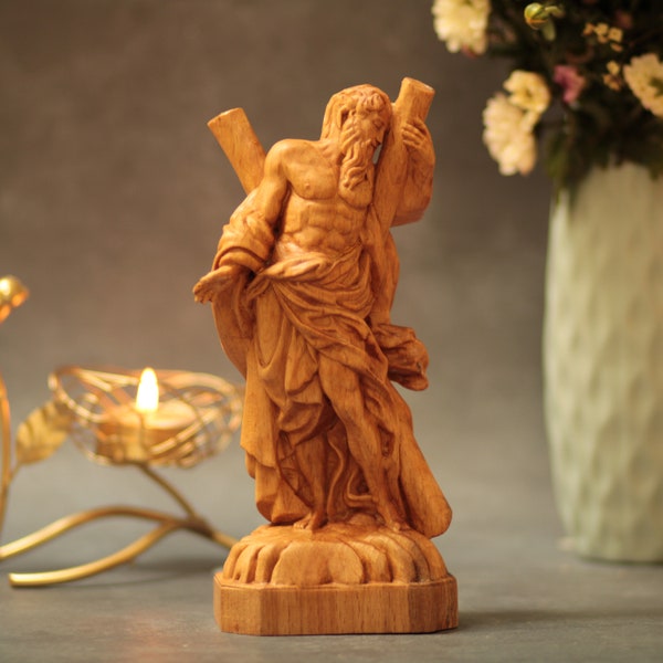 Saint Andrew Statue Apostle of the Lord Jesus Orthodox Icon Home Decor Christian Handmade Gifts Catholic Saints Catholic Home Altar